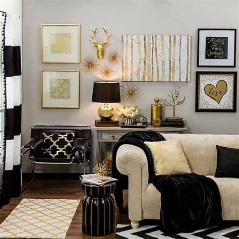 Every shade in every way, this stylish metallic entrance mixes various metal pieces in different directions, resembling a chic décor. Bring home big-city #style with metallic gold and black # ...