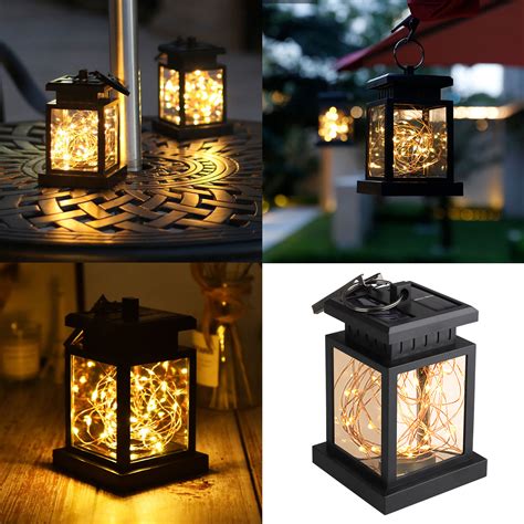 Solar LED Hanging Lantern Outdoor, Water Resistant Solar Copper Wire ...