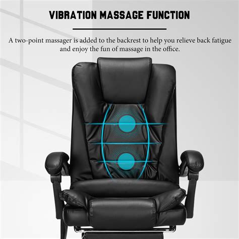 ergonomic massage office chair with 2 point vibration faux leather high back executive office