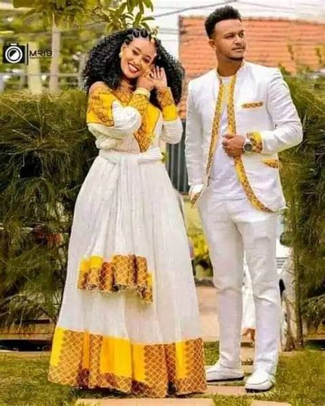 Eritrean And Ethiopian Couple Habesha Traditional Dress East Afro