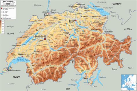 Swiss Peta Geografis Swiss Geografia Total