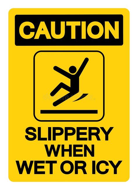 Slippery Ice Sleet Sign Stock Vector Illustration Of Slippery