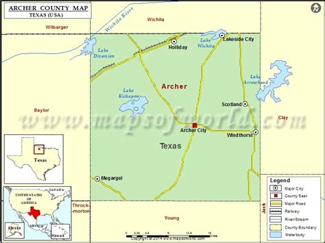 Archer County Map Map Of Archer County Texas