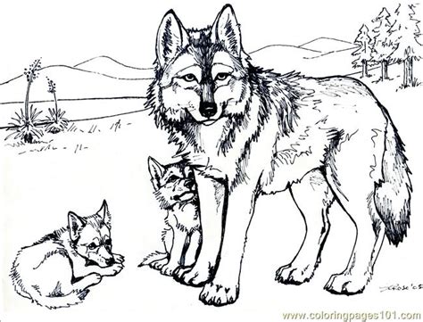 Printable free wolf coloring pages for adults. Wolf with Family Coloring Page - Free Wolf Coloring Pages ...