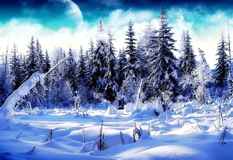 Fantasie Winter Schnee Hintergrund Download Kostenlose Bilder