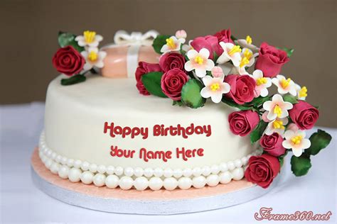 Everyone wants to celebrate and wish his/her loved ones birthday more special than the you can generate beautiful big birthday cake with name & beautiful quotes within a second with zero skills. Beautiful Red Rose Birthday Cake With Name Edit