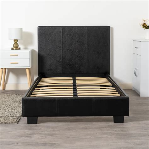 Home Treats Black Faux Leather Bed Frames Bedroom Furniture Home