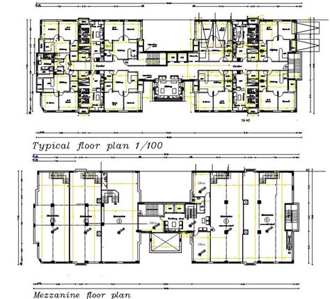 Typical Apartment Floor Plan And Mezzanine Plan AutoCAD File Cadbull