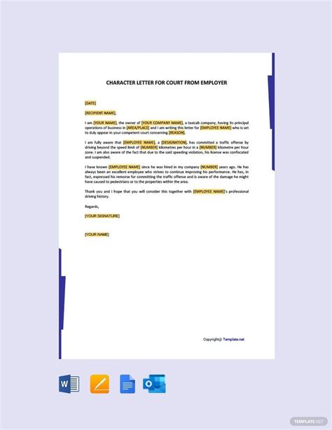 Character Letter For Court In Google Docs Word Pages PDF Download Template Net