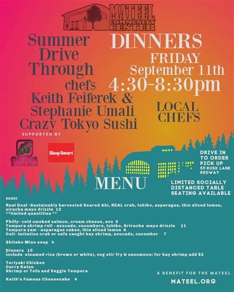 Mateel Hosting Summer Drive Through Dinner Fundraiser On September 11th