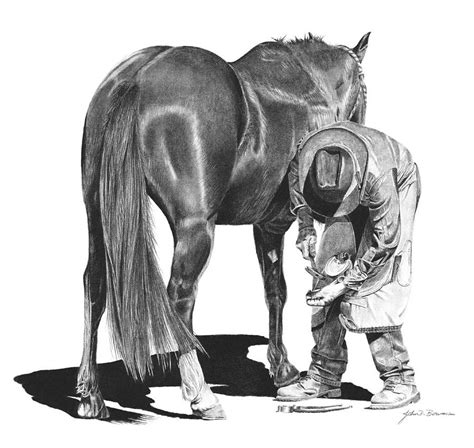 Rodeo Ferrier Drawing By John Bowman