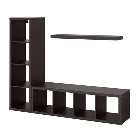 kallax lack storage combination with shelf black brown 189x39x147 cm ikea kallax ikea