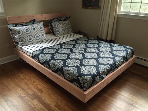 Keep the front edges flush. Floating bed frame, with tools and detailed steps. : DIY