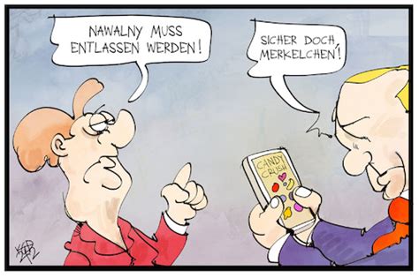 Thüringens ministerpräsident bodo ramelow (linke) hatte bundeskanzlerin angela merkel (cdu) während eines gesprächs in der neuen app clubhouse als „merkelchen bezeichnet. Nawalny von Kostas Koufogiorgos | Politik Cartoon | TOONPOOL