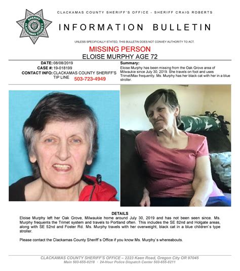 UPDATE -- The... - Clackamas County Sheriff's Office