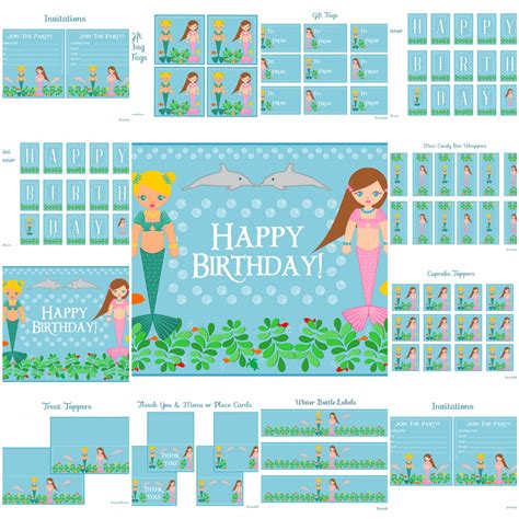 Free Mermaid Birthday Party Printables Catch My Party