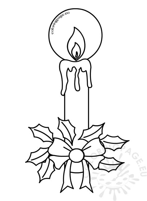 christmas coloring pages candles  holly coloring page