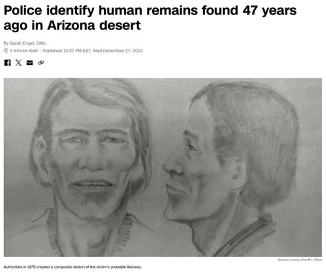 Arizona Police Identify Human Remains After 47 Years Gematria Effect News