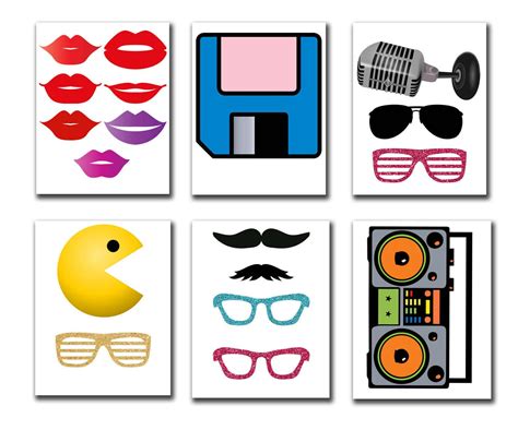 80s photo booth props 80 s party props etsy