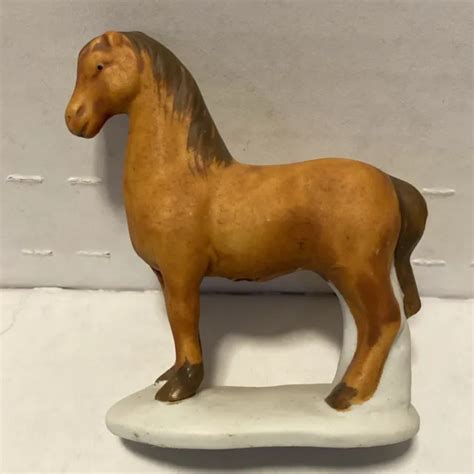 Vintage Lemax Christmas Village Porcelain Brown Horse Figurine 1993
