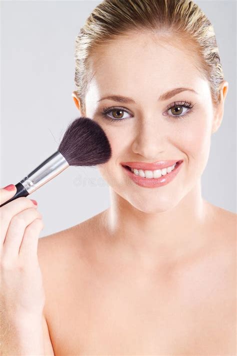 Beautiful Woman Doing Make Up On Face Stock Photo Image Of Beautiful