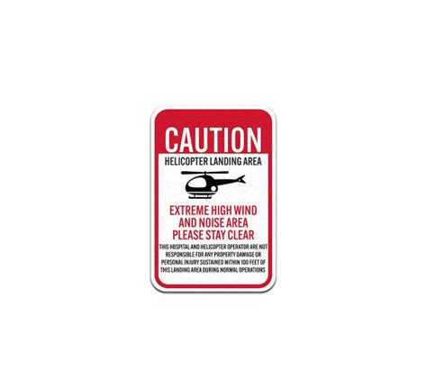 Helicopter Landing Area Aluminum Sign Non Reflective