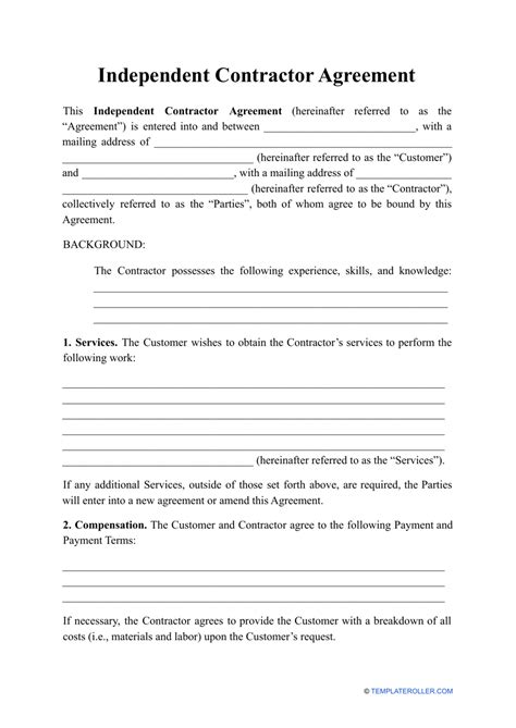 independent contractor agreement template fill out sign online and download pdf templateroller