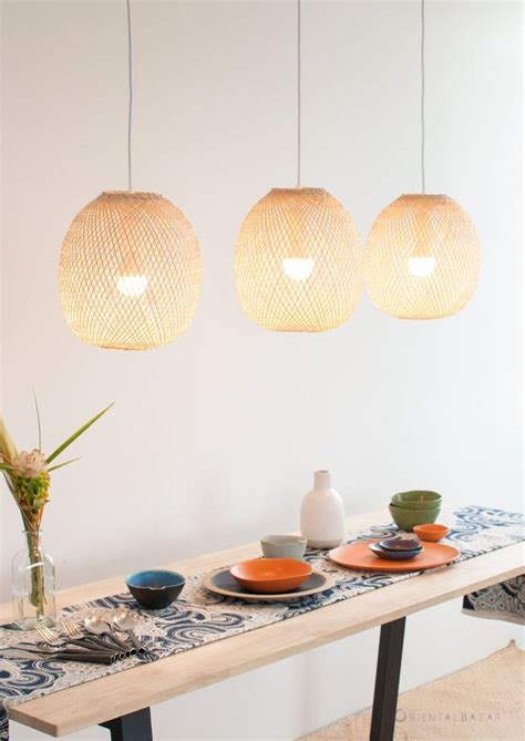 Bamboo Pendant Light Round Woven Bamboo Hanging Lamp Etsy In 2020