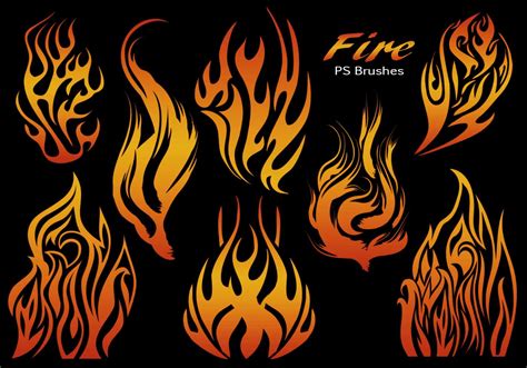 20 Fire Silhouette Ps Brushes Abrvol21 Free Photoshop Brushes At