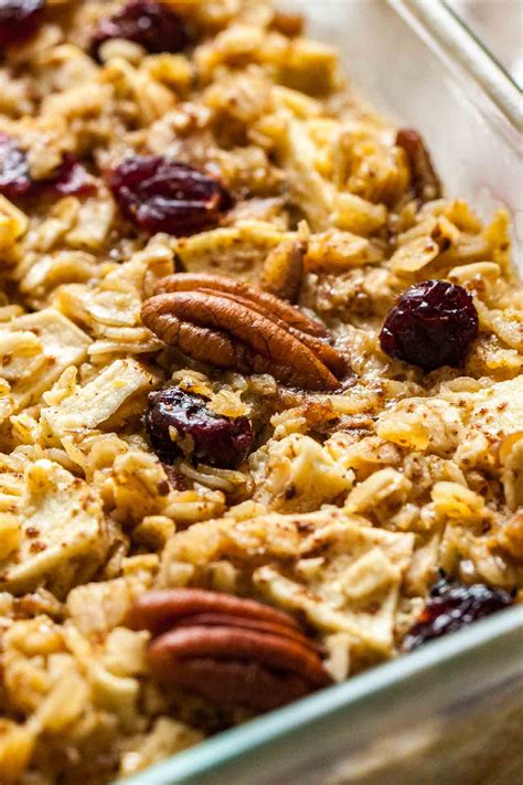 Easy Baked Oatmeal Recipe With Apples Cranberries And Pecans