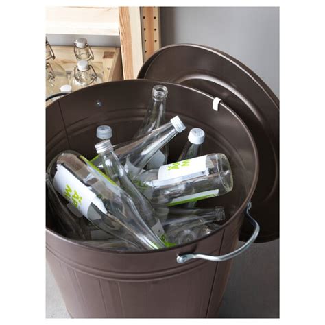 Stainless steel, eva plastic wipe clean regularly with a cloth dampened in a mild. KNODD Bin with lid, grey x 51 cm - IKEA Ireland