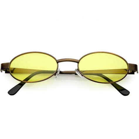 retro small oval sunglasses metal arms color tinted lens 48mm sunglass la