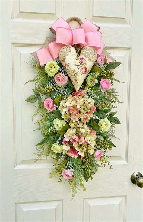 Pink Heart Wreath Swag Timeless Floral Boutique