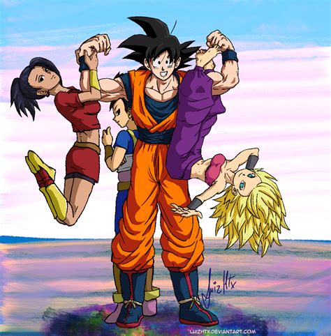 Goku And U6 Saiyajins Caulifla Kale And Cabba By Luizhtx On Deviantart