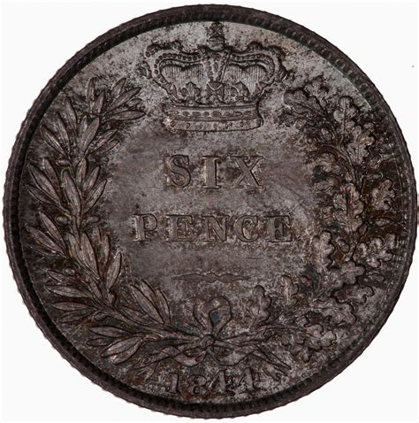 Sixpence 1844 Coin From United Kingdom Online Coin Club