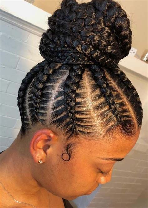 23 Amazing Feed In Braids With High Bun Styles For 2019 Fashionsfield