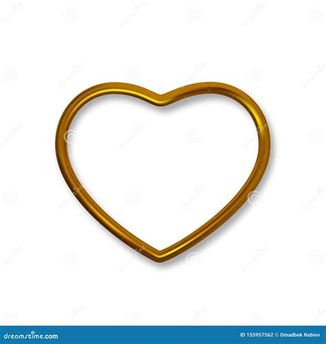 Golden Heart Frame Stock Vector Illustration Of Heart 155957562