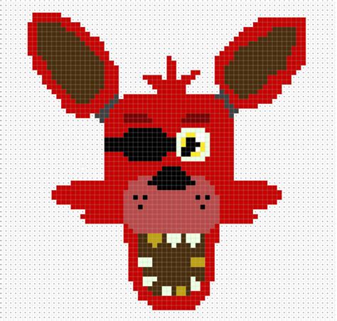 Fnaf Foxy Pixel Art By Dragontailblitz On Deviantart