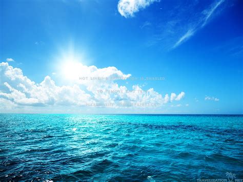 Beautiful Blue Ocean Sky Nature Clouds