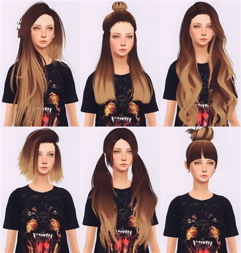 Elliesimple Hair Recolor Ombré Sims Hair Sims 4 Sims 4 Children