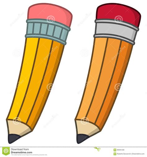 Cartoon Pencils Holding Objects Stock Illustration | CartoonDealer.com