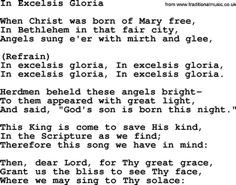 Catholic Hymns Song In Excelsis Gloria Lyrics And Pdf