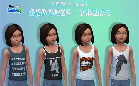 Ts4 Unisex Child Graphic Tanks Onyx Sims