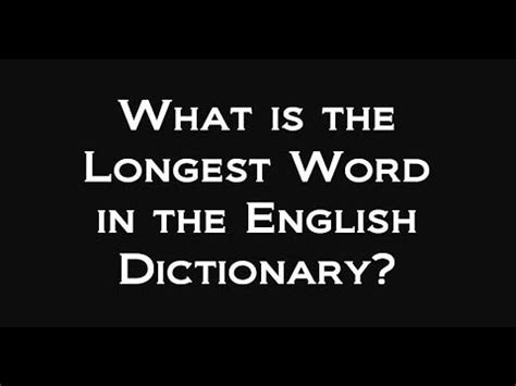 English is a very rich and creative language and it is no wonder that there are words in the language that are certified tongue twisters, not only because they here are the top 10 longest words in the english language. What's The Longest Word in the English Dictionary? - YouTube
