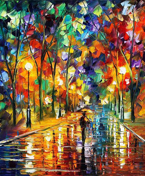 Pretty Night Palette Knife Oil Painting On Canvas By Leonid Afremov