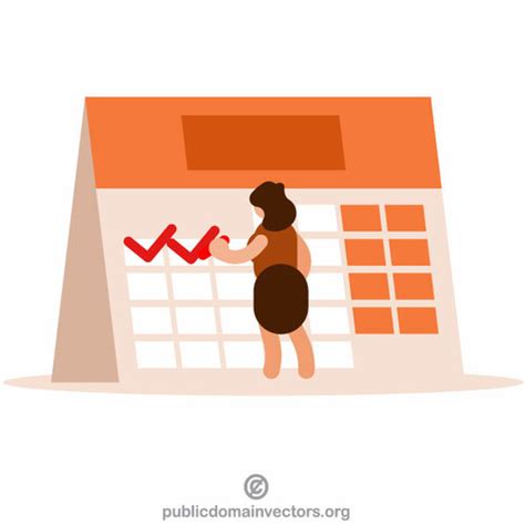 Woman Marking Days On A Calendar Public Domain Vectors