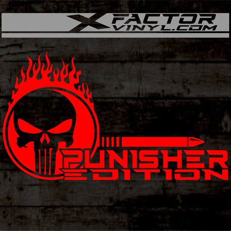 Flaming Punisher Edition Skull Vinyl Dicut Decal 4 Sizes15 Etsy