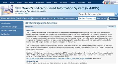 New Mexico S Indicator Based Information System Nm Ibis Community Commons