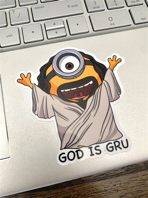 Minion Movie Jesus Sticker Vinyl Despicable Me Gru God Is Etsy