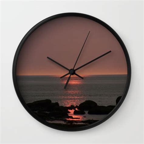 Sunset Sea Portrait Wall Clock By Danbythesea Society6 Clock